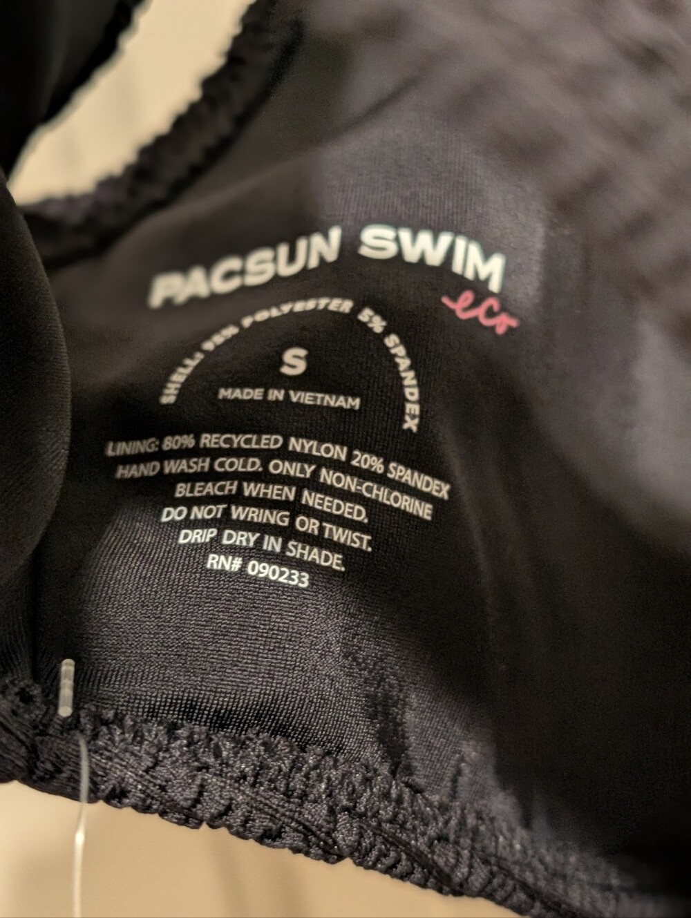 PacSun Black Textured Square Neck Bikini Top Size  Small - Picture 3 of 5